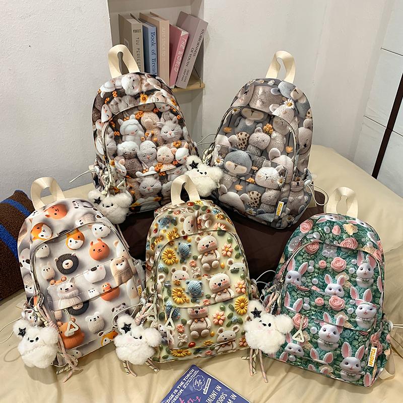 Three-Dimensional Cartoon Backpack for Junior High School Students Lightweight Schoolbag Printed Small Backpack