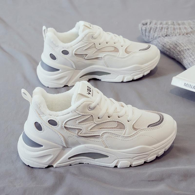 

бархатные хлопковые туфли 2 осень и зима новые модные маленькие белые туфли женские спортивные и для отдыха 37