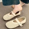 Single Shoes, Women's Shoes, New Style, Flat Sole, Soft Bottom, Breathable, Perforated, Sandals