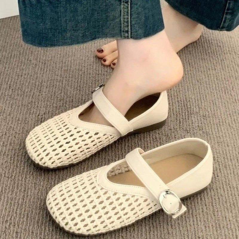 Single Shoes, Women's Shoes, New Style, Flat Sole, Soft Bottom, Breathable, Perforated, Sandals