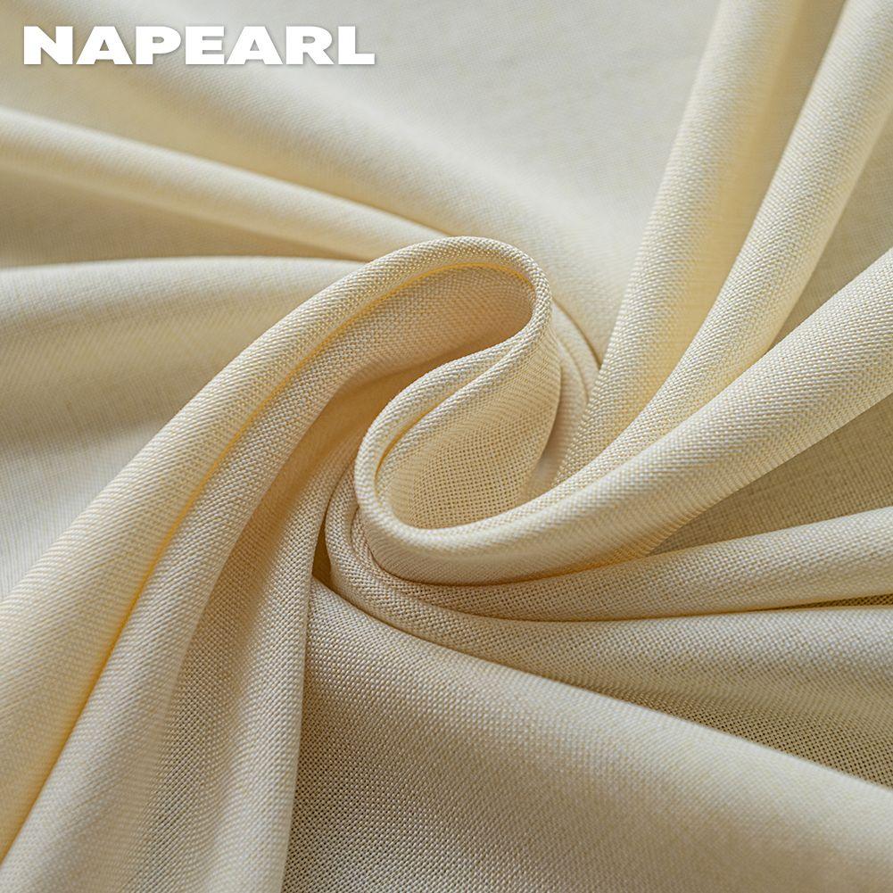 1PC NAPEARL Cream Style Semi Blackout Curtains Japanese Imitation Linen Thick Curtains for Bedroom Living Room Balcony Window for Home Decor