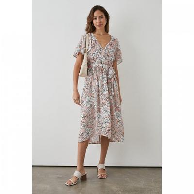 Principles Womens/Ladies Floral Wrap Flared Dress