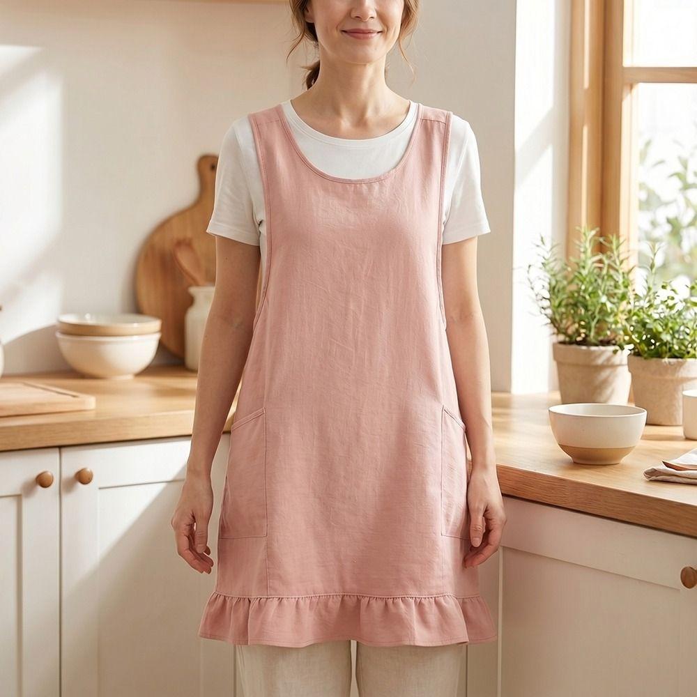 Breathable Cooking Apron Stain-Resistant Cleaning Apron Lightweight Sleeveless Apron Restaurant