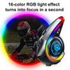 Motorcycle Bluetooth Helmet Headset Y21 Waterproof Moto Headphone with RGB Lighting Noise Reduction Wireless Motobike Earphone