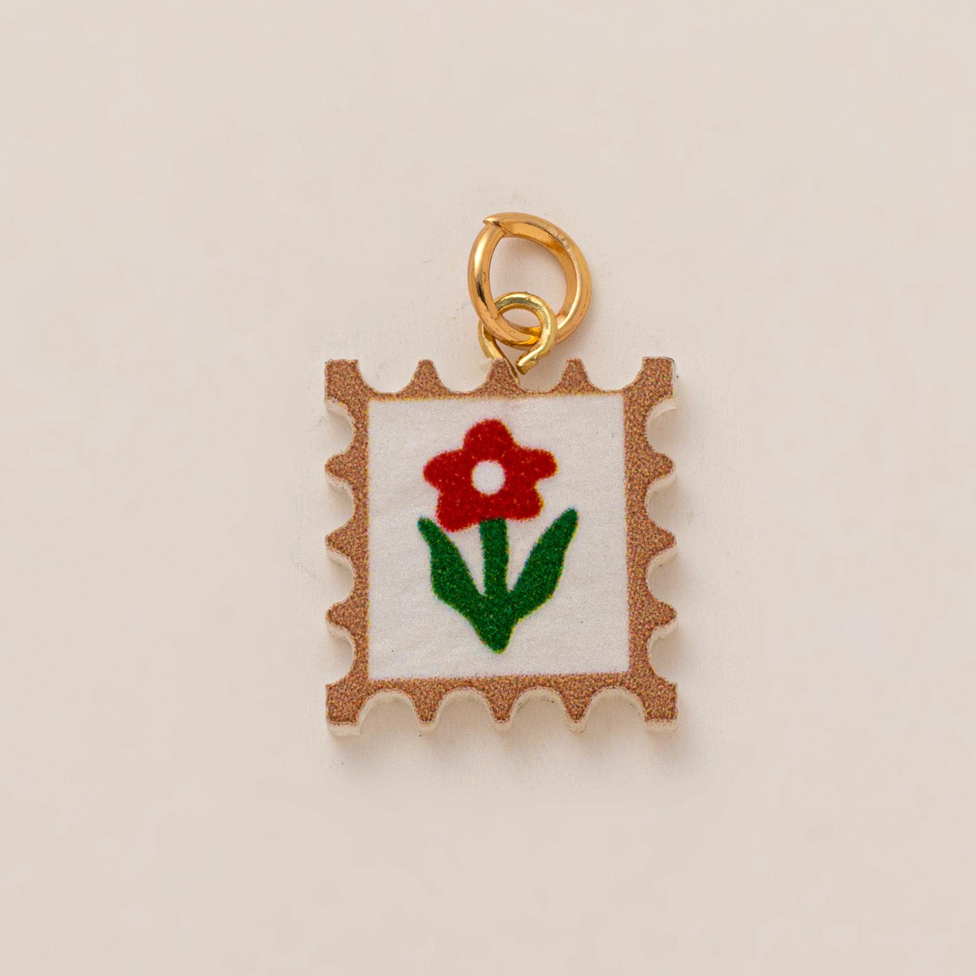 Mushroom Love Letter 18K Gold Plated Pendant - European & American Fashion DIY Jewelry
