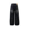 GLYDE Amerikanisch Gewaschen Alt Blitzmuster Vibe Jeans Herren Locker Weites Bein Hosen Jeans Neue Mode