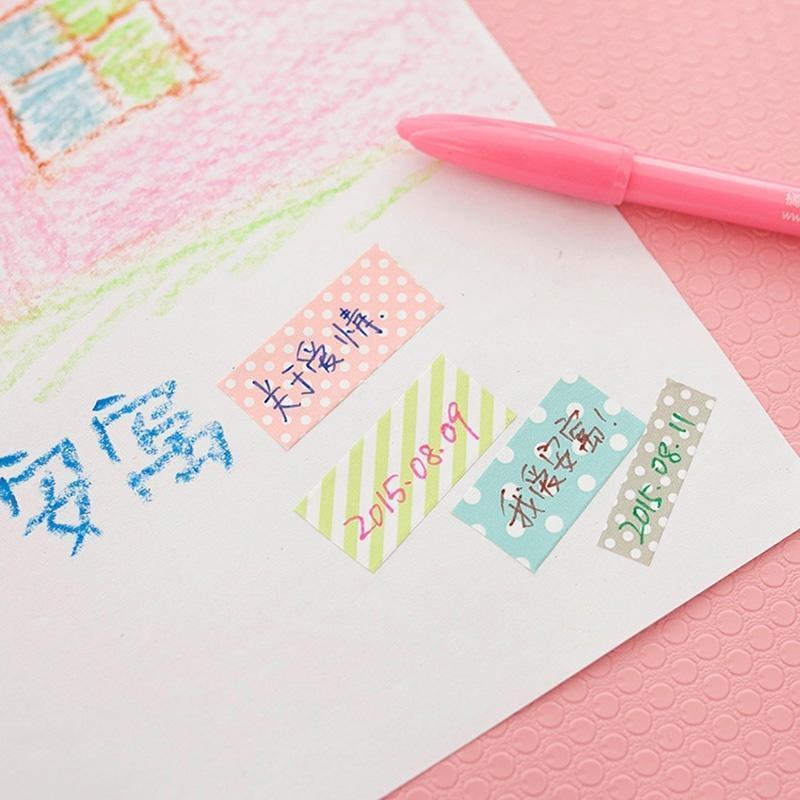 5Rollds Color Paper Tapes Handmade DIY Decorative Washi Tape Colored Adhesive Tapes