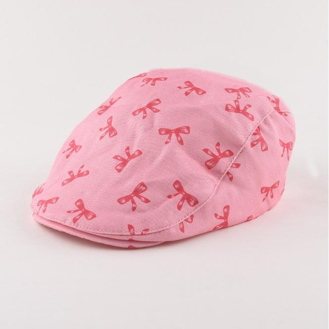 

Новая японская милая шляпа с бантом спереди, женская весенне-осенняя шапка с язычком утки, универсальная, для показа лица, маленькая задняя часть, берет M（56-58cm） розовый