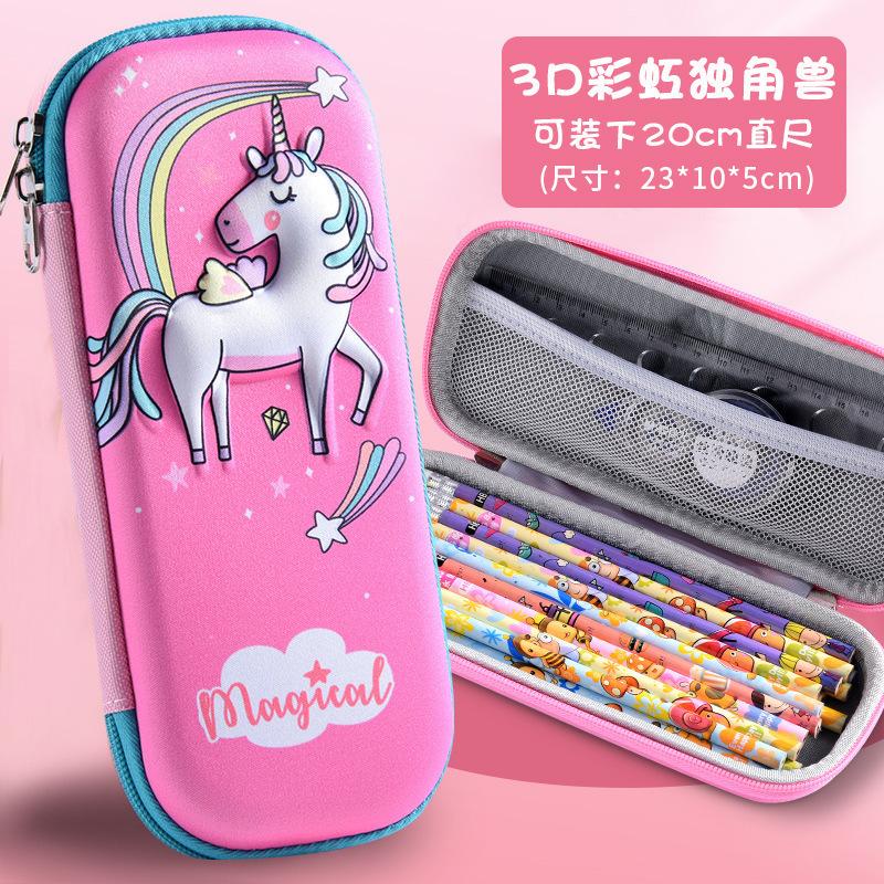 25 New children's pencil case 3D three-dimensional stationery box Primary school students large-capacity multi-functional EVA pencil case stationery