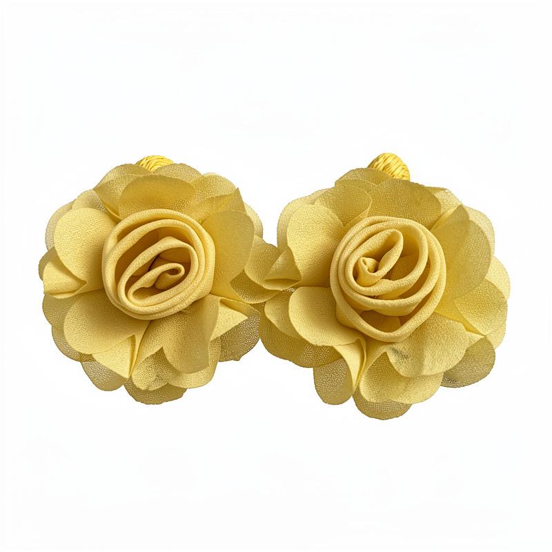 Steel needle raffia chiffon flower pendant earrings new sweet small fresh stud earrings niche high-end earrings
