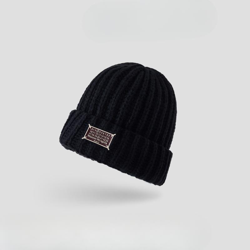 Wool Hat for Men Autumn and Winter Warm Pile Pile Hat Thickened Loose Head Circumference Face Small Cold Hat Knitted Hat
