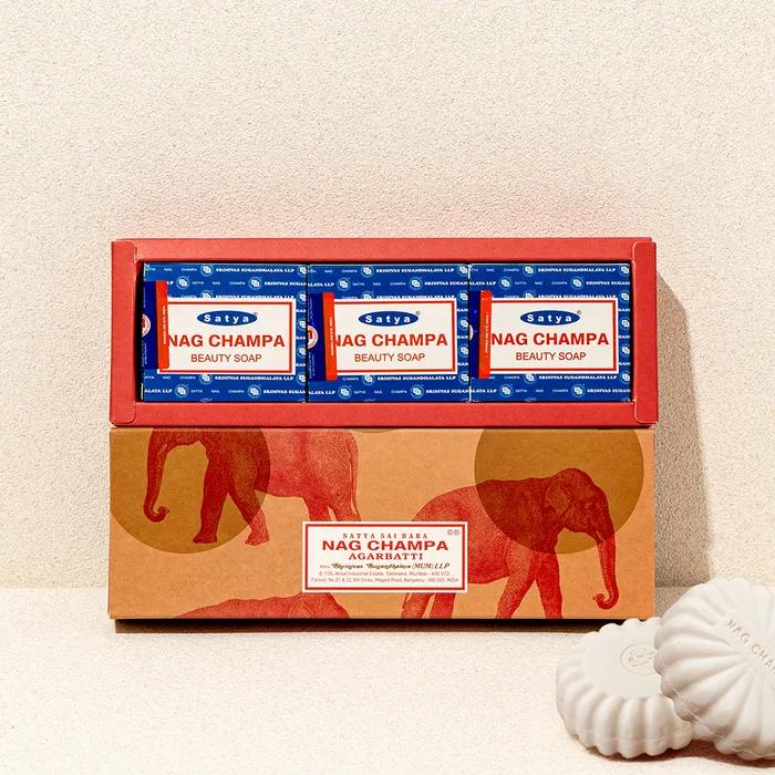 Nag Champa Natural Beauty Soap 3-Piece Gift Set