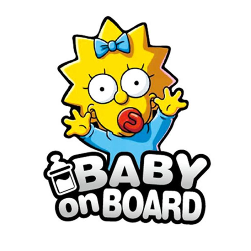

Car Sticker Baby on Board warning sticker Funny Cartoon Design Waterproof Vinyl Decal for Car Window Bumper Decoration