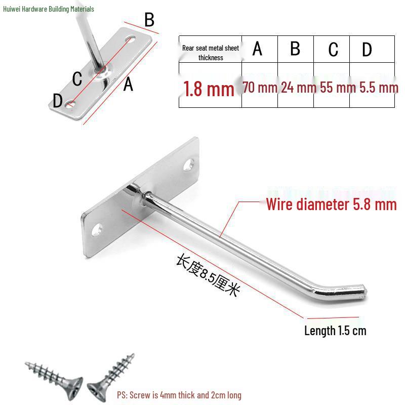 50-Pack Wall-Mounted Screw-In Hooks for Clothes and Shelf Storage