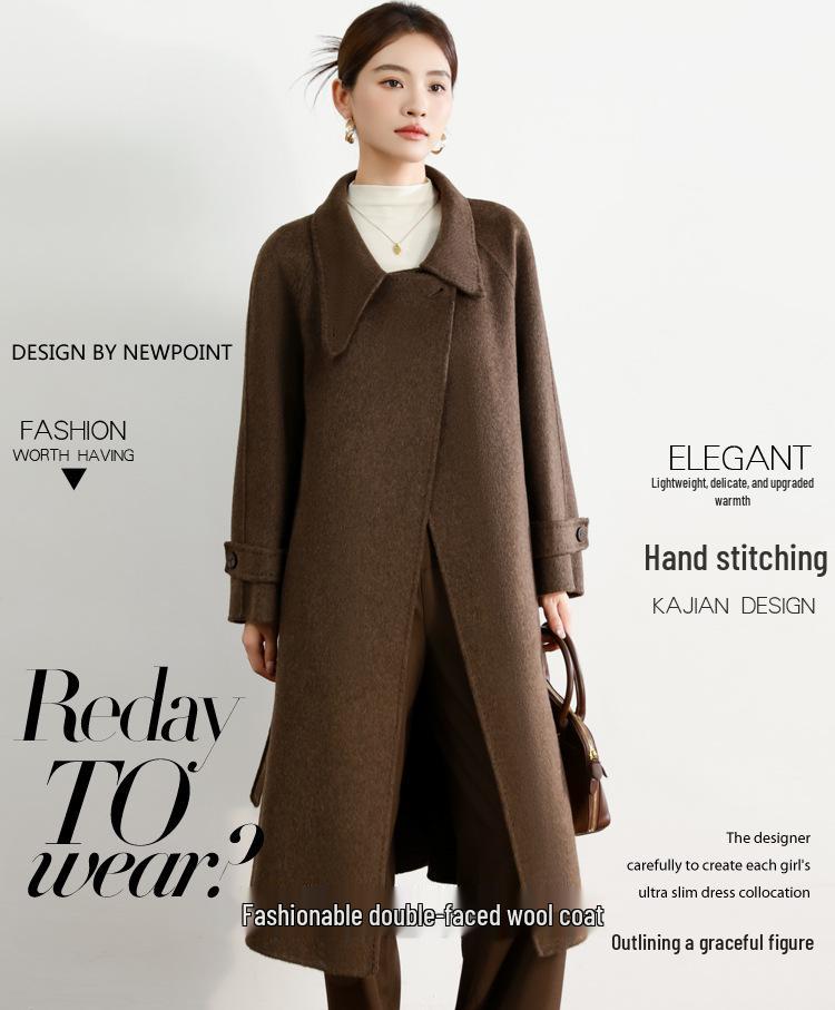 Women's Long Double-Sided Cashmere Over-the-Knee Coat - 2025 High-End Autumn/Winter Collection