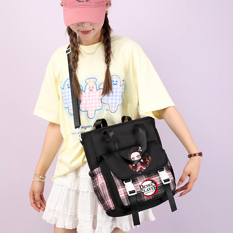 Demon Slayer Tote Bag Crossbody Bag Carrying Bag Shoulder Bag for Teenager Girl Boy Back To School Bag Men Women Leisure Travel Bag Mochila