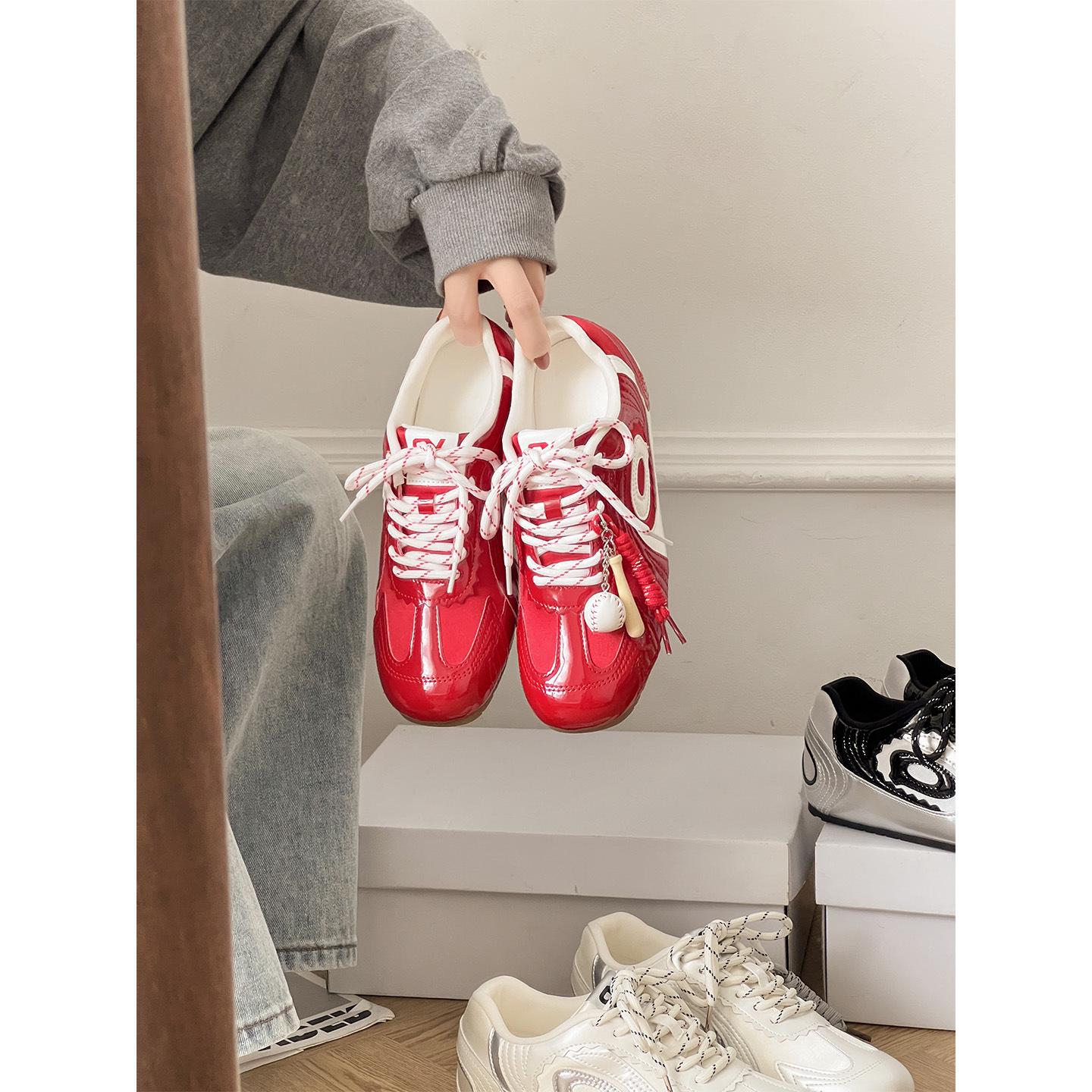 Korean Niche Women s Hidden Heel Racing Sneakers - 2025 Retro Versatile Casual Forrest Gump Style for Early Autumn 36 красный