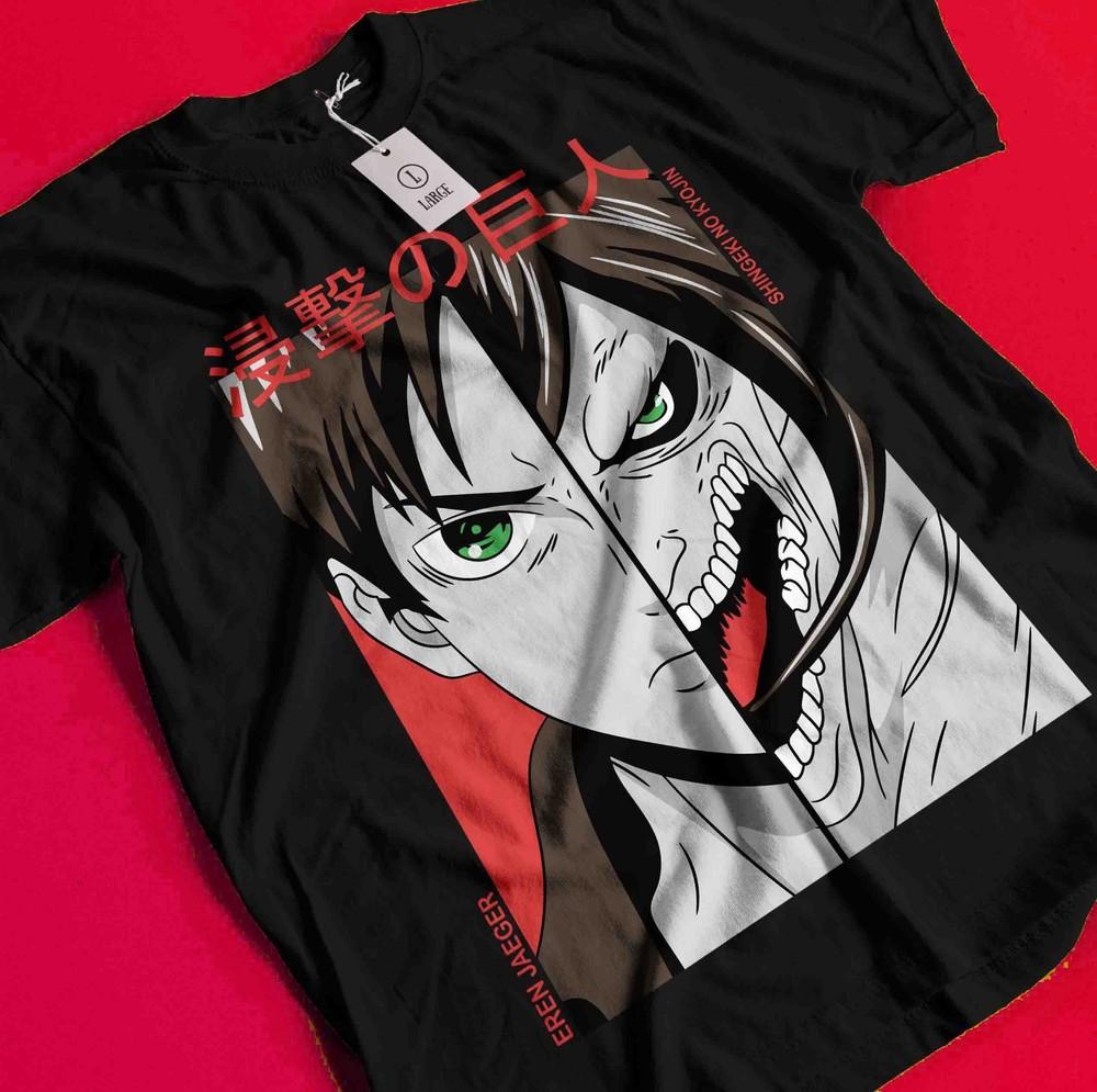 Attack on Titan T-Shirt Eren Yeager Anime Mikasa AOT Manga Graphic Unisex Tee BB516