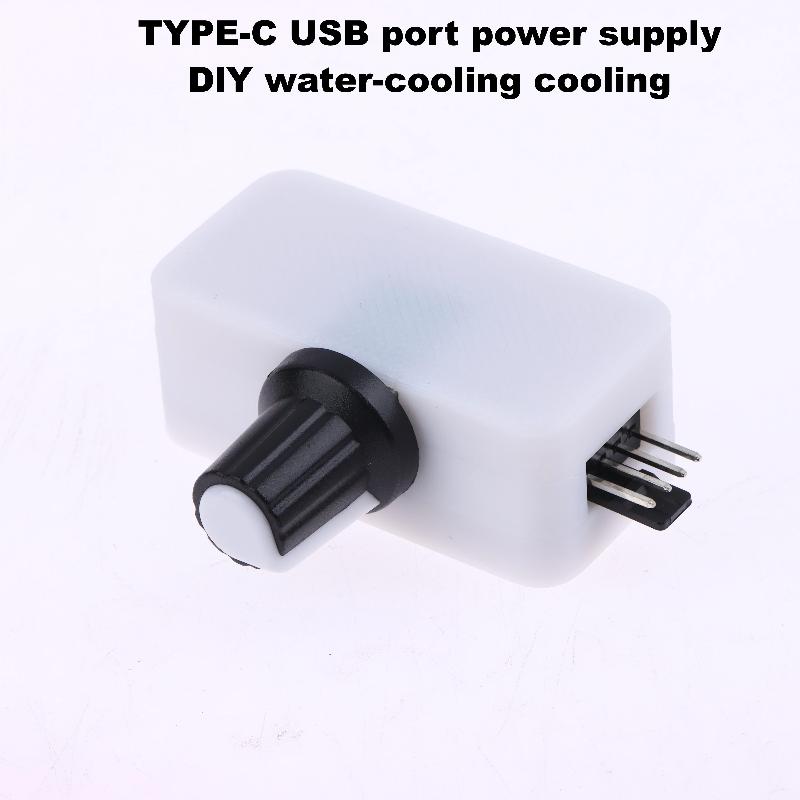 4 Pin 12V PWM Fan Controller With Type C USB Power Cable PWM Fan Speed Regulator Splitter Opposite-side Cable Entry/exit