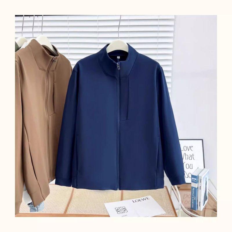Export Original Lu Family New Arrival Italian Spring & Fall Stretch Zipped Stand Collar Jacket Outwear Fashion Casual Top Men and Women