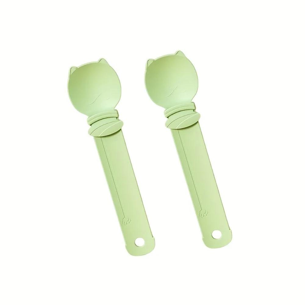 

2PCS Cat Strip Squeeze Spoon Feeder, No-Mess Squeeze Feeding Tool Design, Safe Durable Convenient Clean Pet Feeding Supplies зелений