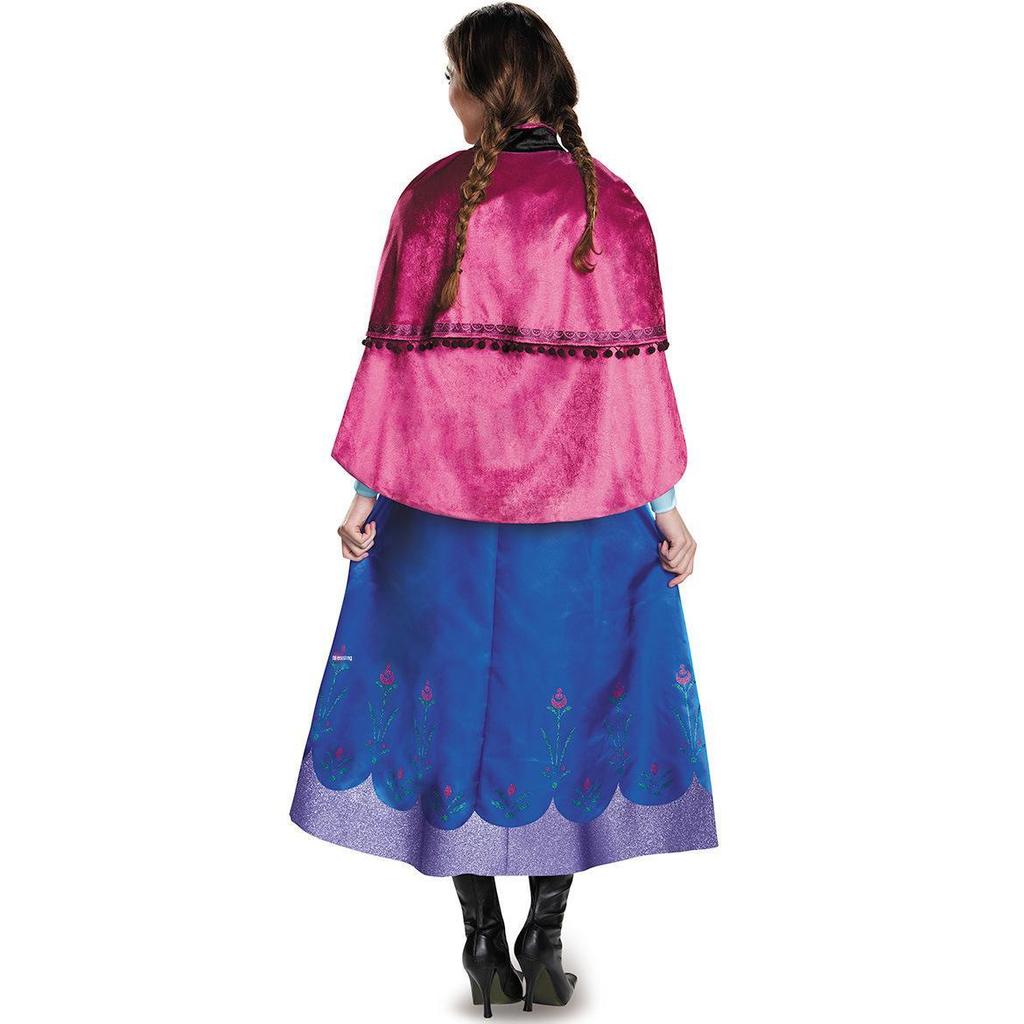 European and American Fairy Tale Princess Anna Frozen Cosplay Costume for Halloween Performance.