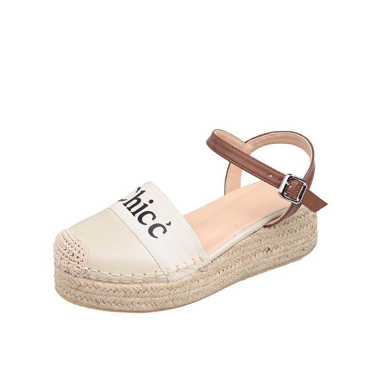 

Корейская версия сандалий на пеньковой веревочной подошве для женщин 2024 года, новые удобные и универсальные сандалии с отверстием под головку сумки, женские сандалии для рыбалки, одежда для отдыха 35 абрикосовый