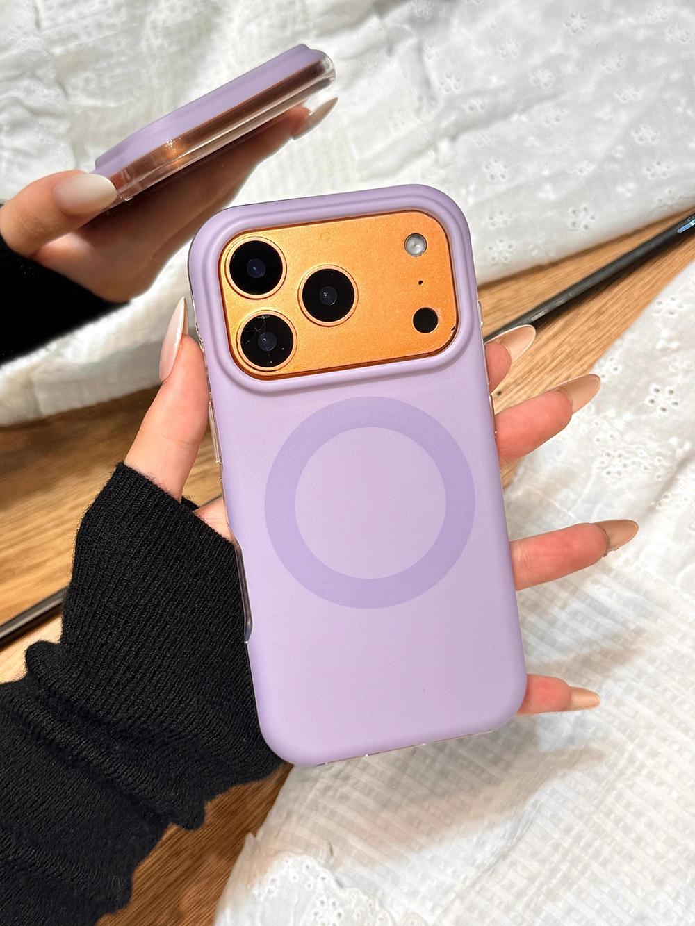 

Autumn-Winter Retro Solid Color Magnetic for MagSafe Wireless Charge Case for iPhone 17Air 14 15 16 17 Pro Max Shockproof Cover iPhone 13