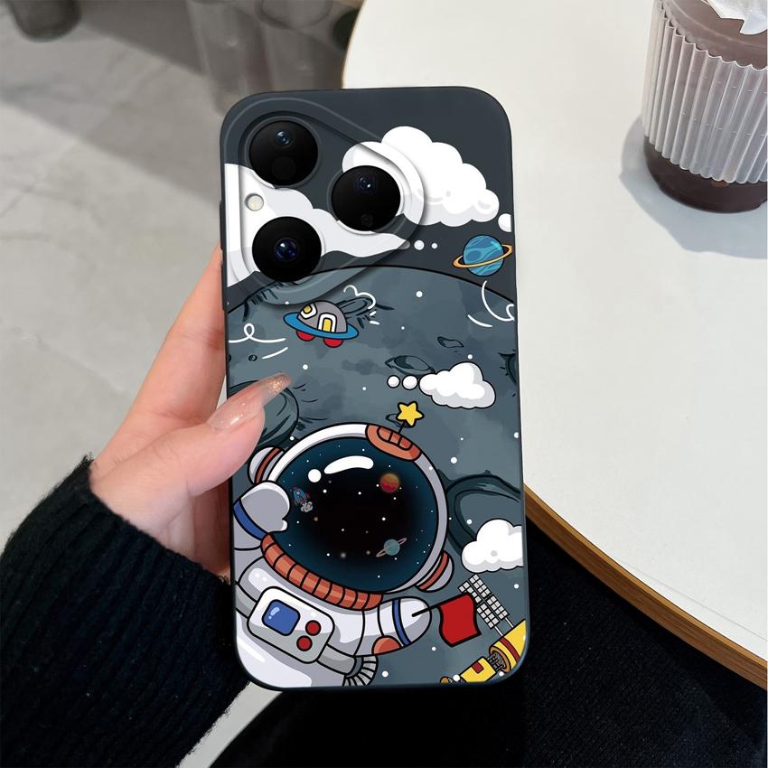 Case For Huawei Pura 80 Pro Nova Y61 Y70 Y72 Y90 4E 5T 6 7 8 9 SE Cute Astronaut Phone Cover Soft Silicone Anti Drop Protective Shell For Huawei Cases