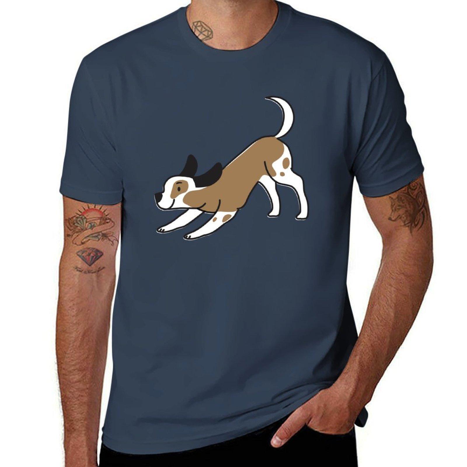 Happy Puppy Dog In A Spotty Brown Coat Tshirt Street Fashion Casual Tee Shirt S