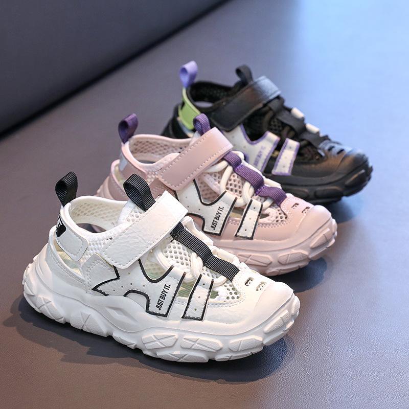 Students Sports Sandals Thick Soft Kids Sneakers Non-slip Hollowed-out 2025 Summer New Children Running Shoes Mesh Breathable
