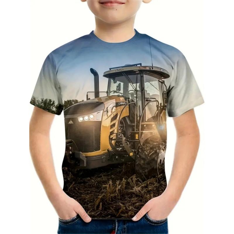 2025 Children's Clothing Car 3D Printed Boy's T-Shirt Graphic T Shirts Short Sleeve Girls Clothes Casual Round Neck Children Top