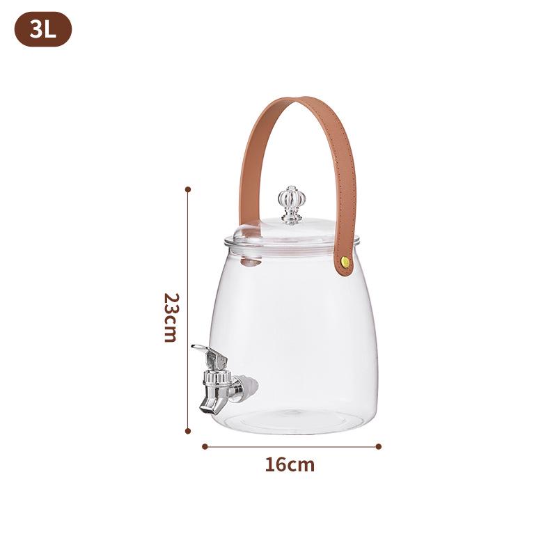 Large Capacity Refrigerator Water Dispenser with Faucet -  Fruit Tea Cold Water Jug & Beverage Bucket