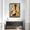 Lucrări de artă celebre Gustav Klimt Postere de pisică Pictură pe pânză Animale drăguțe abstracte Poză de artă de perete retro pentru camera de zi Decor