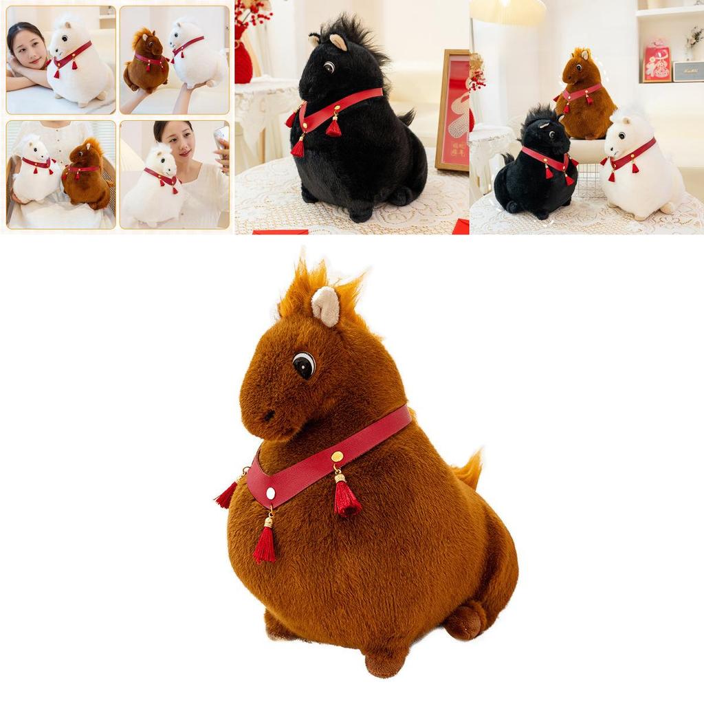 Creative Plush Pony Stuffed Animal Toy With Pp Cotton Filling For Kids Bedroom Decor