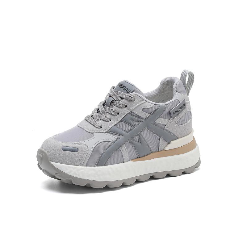 Thick-soled Breathable Mesh Forrest Gump Shoes Little White Shoes Women's 2025 Autumn New Inner Height Increase Casual Sports Board Shoes Wome