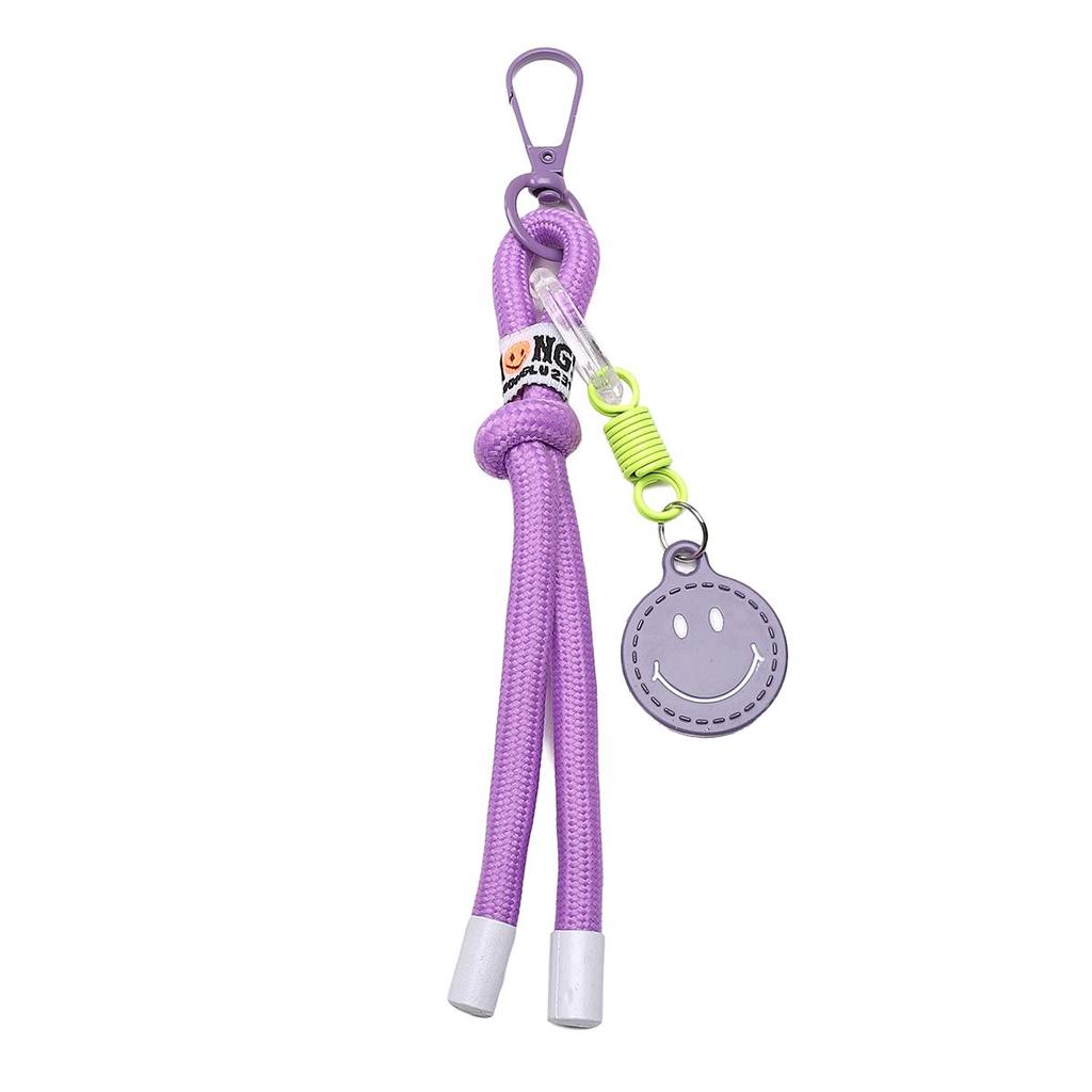 Alloy+nylon Woven Smiley Face Keychain For DIY Bag Accessories