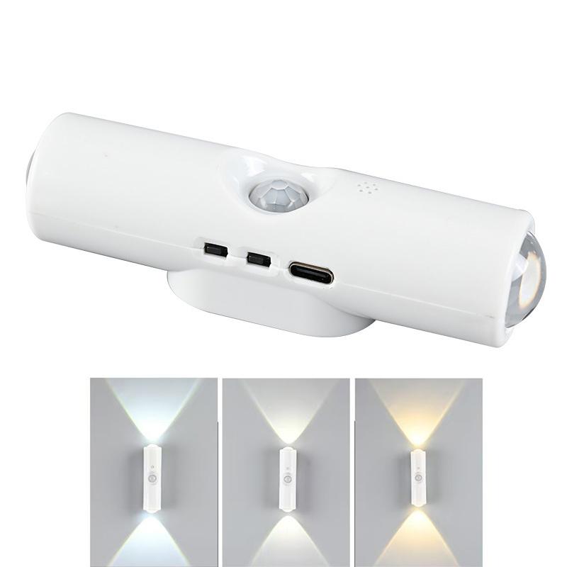 

Under Cabinet Light with Motion Sensor Double-head Night Lights Multi-color Magnetic LED Wall Lamp Bedroom Corridor Atmosphere