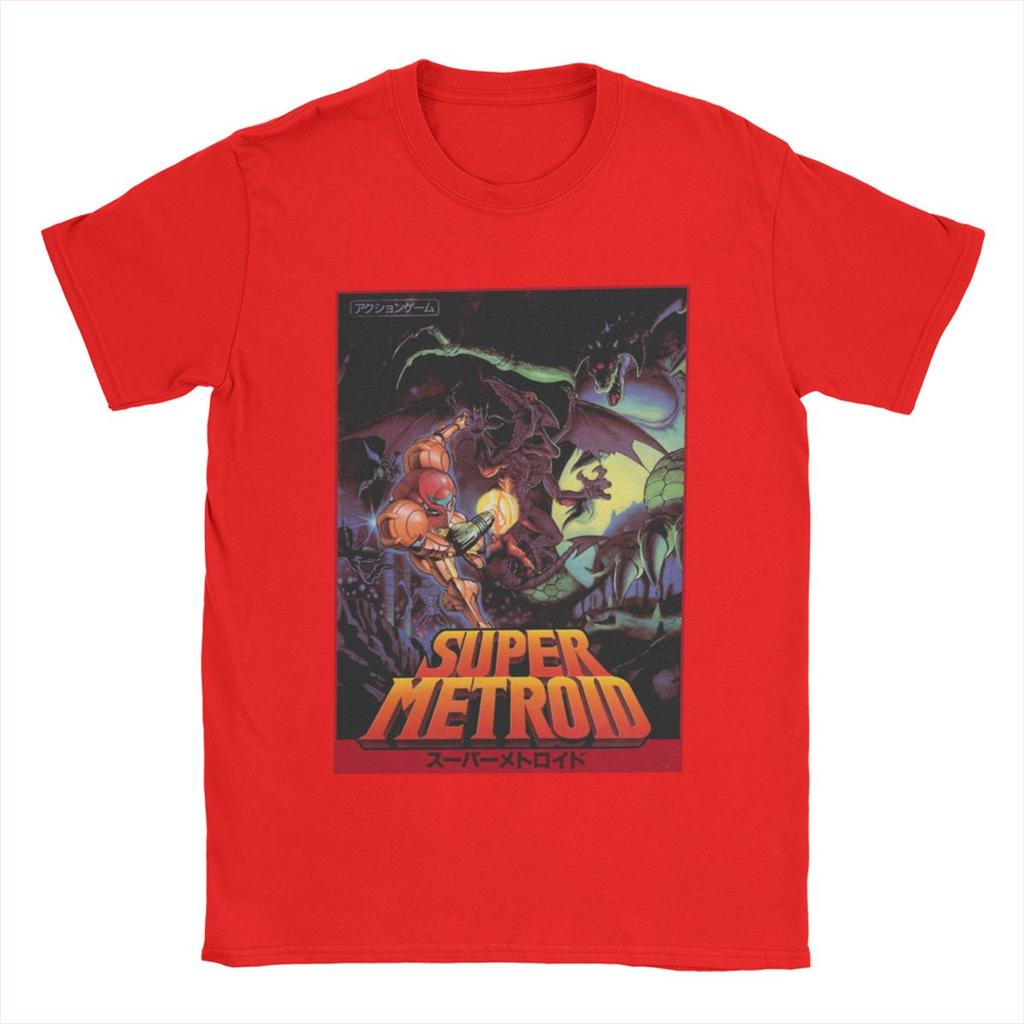 Super Metroid T-Shirt Men's Women's Cotton Retro T-Shirt O-Neck Game Merchandise T-Shirt Short Sleeve Top Classic
