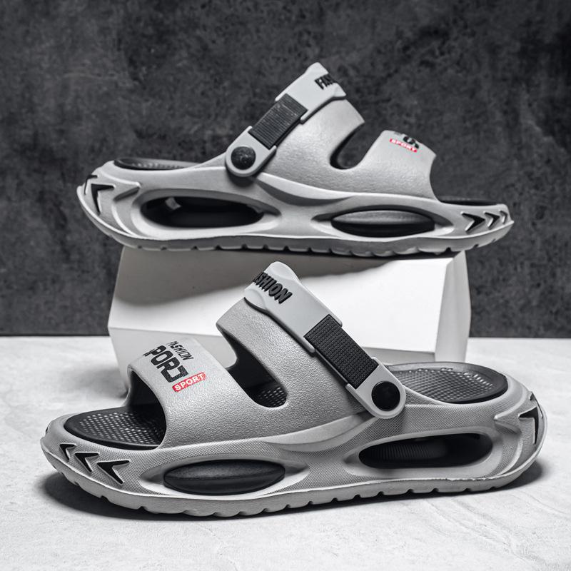 Slippers men wear summer non-slip thick soles two wear sports beach shoes men's casual driving trend sandals men's drag