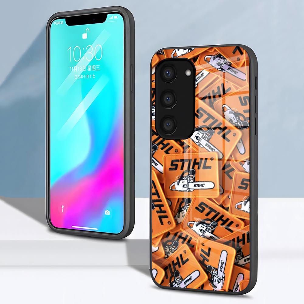 Funda de Teléfono con Logo de Motosierra S-STIHLs Para Samsung S26 S25 S24 FE S23 S22 S21 Plus S20 Ultra Note20Ultra Cubierta de Cristal Negro
