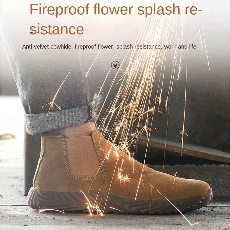 Welding Labor Insurance Shoes Men's Anti-smashing and Anti-piercing Steel Baotou Safety Shoes