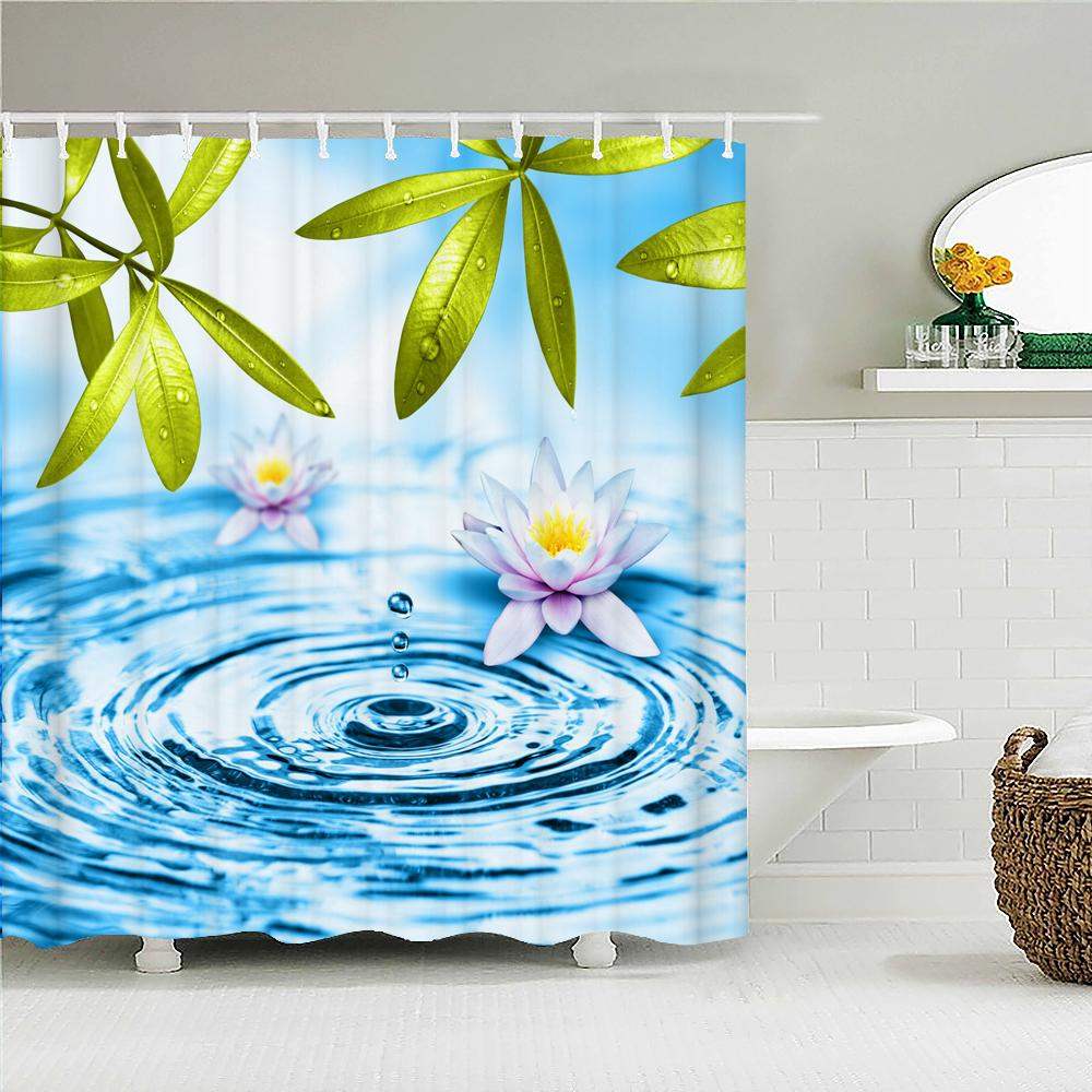 3d Sunflower Yellow Flowers Shark Shower Curtains Bathroom Waterproof Bath Curtain Polyester Cloth With Hooks Decor Bath Screen