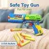 Manual Dart Blaster Toy Gun with 5 Soft Darts Easy Operate Colorful Educational Toy Pistol Outdoor Shooting Practice Sports Toy