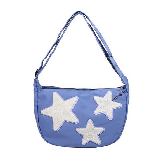 Женская сумка-хобо со звездным узором, сумка через плечо, милая сумка-тоут со звездами, сумка на плечо, сумочка для девушек, для колледжа, путешествий, улицы, повседневных дел синий