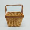 Bamboo Woven Handheld Basket with Lid for Kitchen or Snack Storage