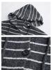 Women's Retro Striped Hooded Knit Cardigan Sweater Coat