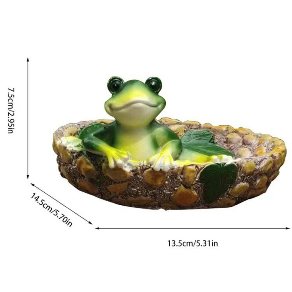 Statue de Grenouille en Résine Micro Paysage Créatif Mignon Dessin Animé Ornements de Grenouille Simulée Plateau de Rangement Grenouille 3D Intérieur