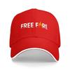 FREE FIRE LOGO BASEBALL CAP BLACK WITH FLAME DESIGN UnisexS ADJUSTABLE HAT FASHION SPORTS ACCESSORY FOR OUTDOOR ACTIVITIES