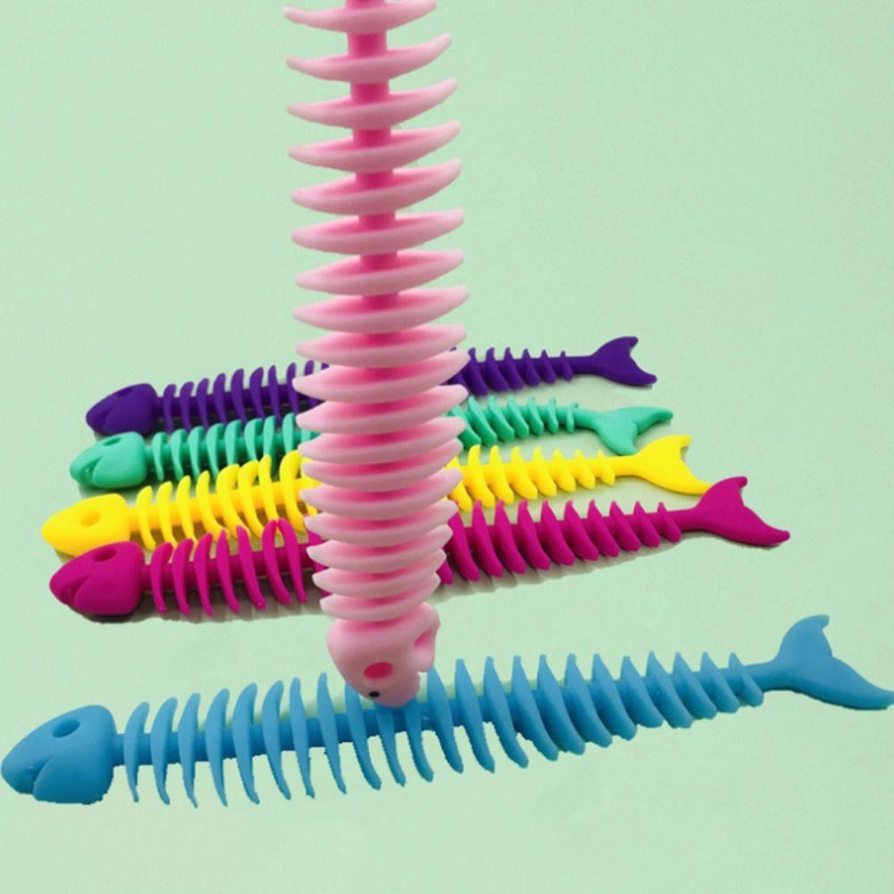 Silikonová rybí kost Fidget hračky Stretch Fish Bone Squeeze Ghost Silikonová rybí kost Dětské dárky